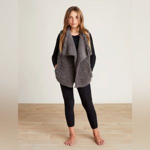 NWT Barefoot Dreams Cozy Chic Yourh Loop Feinge Cascading Vest